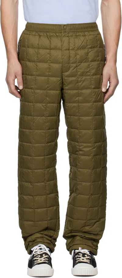 Taion Khaki Mountain Down Trousers In Olive