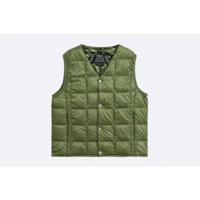 Taion Kids V-neck Button Down Vest Green
