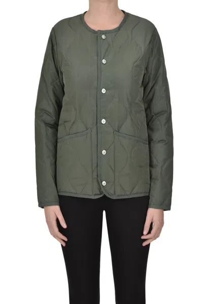 Taion Lightweight Long Down Jacket In Olive Green
