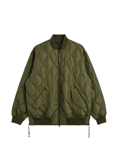 Taion Military Ma-1 Quilted Jacket In Green
