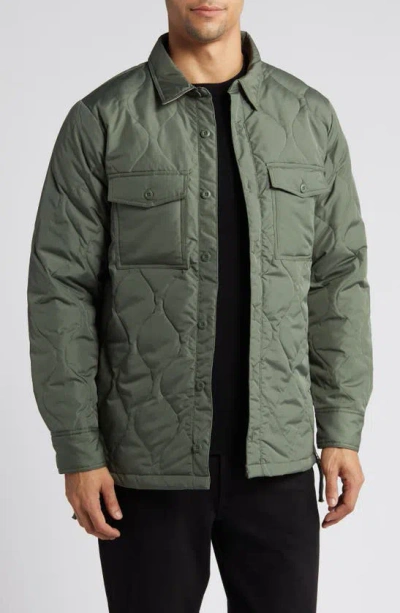 Taion Military Quilted Packable Water Resistant 800 Fill Power Down Shirt Jacket In Olive
