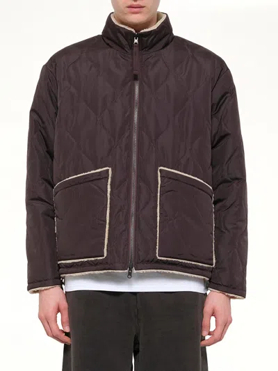 Taion Military Reversible Down Boa Jacket In Brown