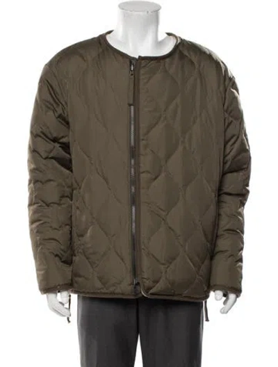 Pre-owned Taion Military Reversible Down X Boa Crewneck Jacket Jacket In Green