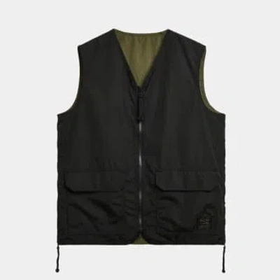 Taion Military Reversible V-neck Waistcoat In Black