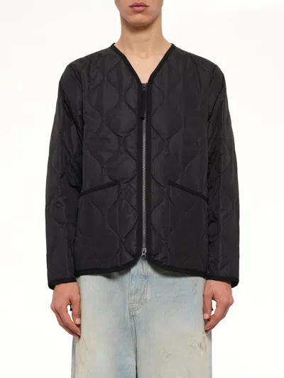 Taion Military W-zip V Neck Down Jacket In Black