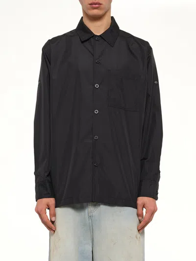 Taion Non Down Military Button Slit Shirt In Black