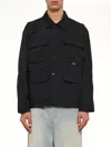 Taion Non Down Button-up Shirt Jacket In Black