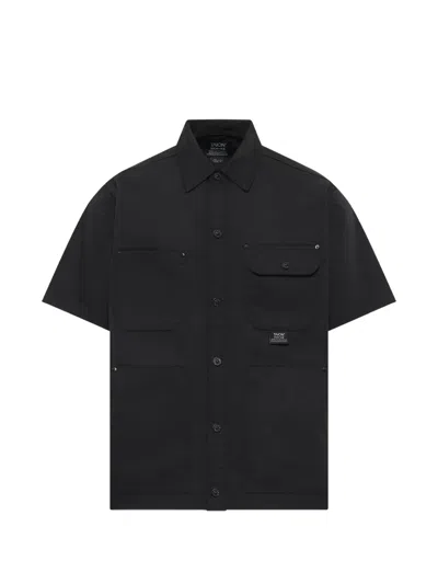 Taion Non Down Work Half Sleeve Shirt In Black