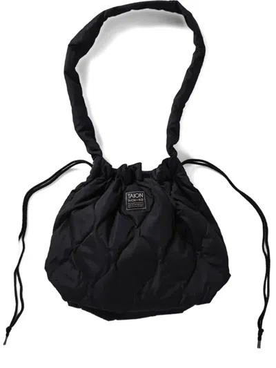Taion Quilted Shoulder Bag In Black
