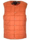 Taion Quilted Vest Coats Orange In Orange