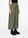 Taion Quilted Zip Trousers In Green