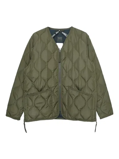 Taion V-neck Down Jacket In Green