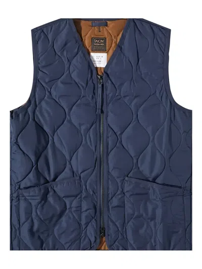 Taion V-neck Padded Gilet In Blue
