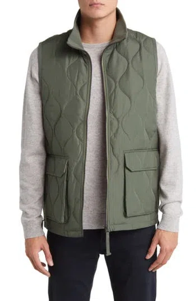 Taion Water Repellent Packable Quilted 800 Fill Power Down Vest In Olive