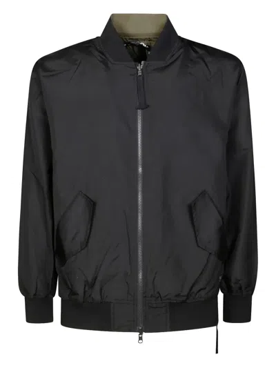 Taion Zip-up Reversible Bomber Jacket In Black
