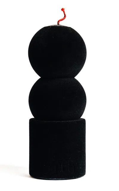 Taith Large Lilu Velvet Candle In Black