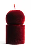 Taith Small Lulu Velvet Candle In Burgundy