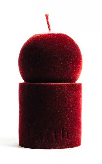 Taith Small Lulu Velvet Candle In Burgundy