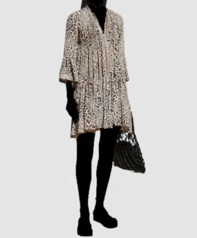 Pre-owned Taj By Sabrina Crippa $400  Women Gray Sequin Leopard Aurora A-line Dress Size Xs