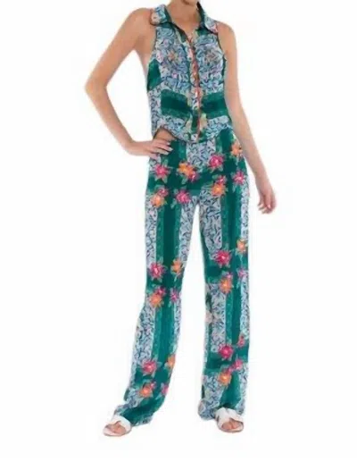 Taj By Sabrina Crippa Amira Top In Aqua Grecia Tile In Multi