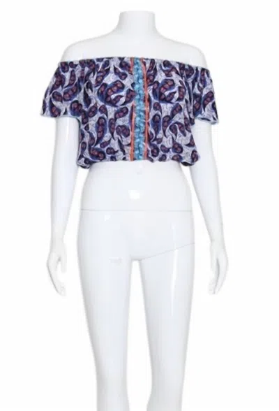 Taj By Sabrina Crippa Jacinta Top In Paisley White In Multi