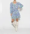 Taj By Sabrina Crippa Mini Skirt Rs21 In Baby Blue Retro Florar In Multi