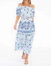 Taj By Sabrina Crippa Raisa Top In White/blue In Multi
