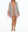 Taj By Sabrina Crippa Scilla Top In Turquoise Happy Flower In Multi
