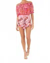 Taj By Sabrina Crippa Sparow Short In Baby Pink Fun Flower In Pink