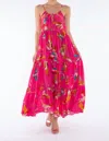Taj By Sabrina Crippa Strappy Maxi With Tassel Ties In Hot Pink