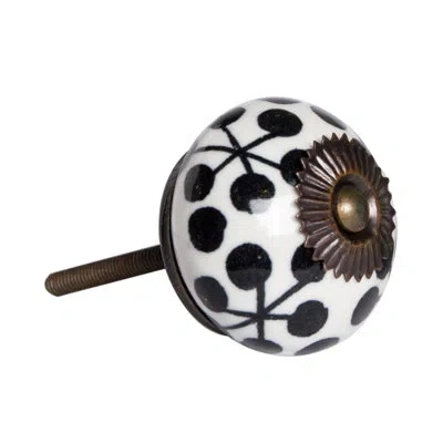 Taj Hotel Hand Painted 1.5" Diameter Mushroom Knob Multipack In Black,bronze,white