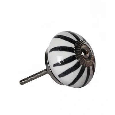 Taj Hotel Hand Painted 1.5" Diameter Mushroom Knob Multipack In Black,white,silver