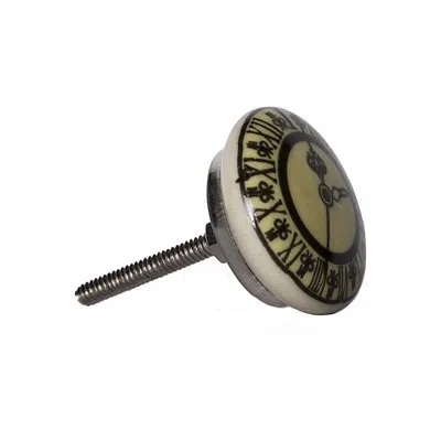 Taj Hotel Hand Painted 1.5" Diameter Mushroom Knob Multipack In Cream,black,light Yellow,silver