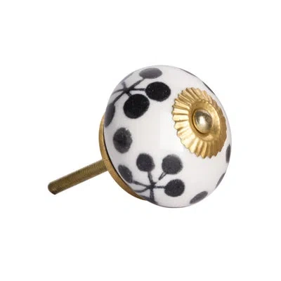 Taj Hotel Hand Painted 1.5" Diameter Mushroom Knob Multipack In White,blue,gold