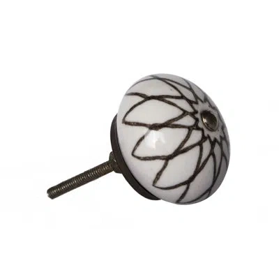 Taj Hotel Hand Painted 1.5" Diameter Mushroom Knob Multipack In White,brown,silver