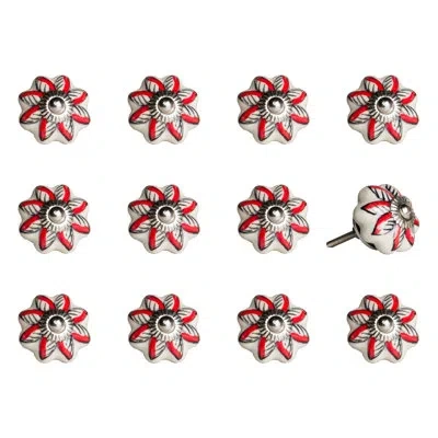 Taj Hotel Hand Painted Novelty Knob Multipack In Red,white,black,silver