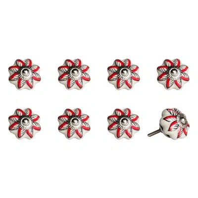 Taj Hotel Hand Painted Novelty Knob Multipack In Red,white,black,silver