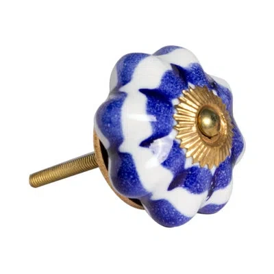 Taj Hotel Hand Painted Novelty Knob Multipack In White,blue,gold