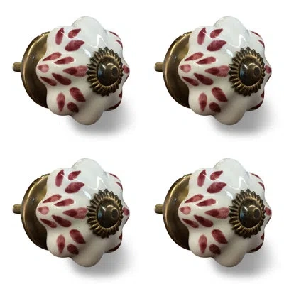 Taj Hotel Handpainted Novelty Knob In Bronze,red