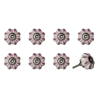 Taj Hotel Handpainted Novelty Knob In Cream,lavender