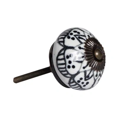 Taj Hotel Handpainted Round Knob In Bronze,black