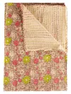 Taj Hotel Kantha Cotton Throw In Beige Multi