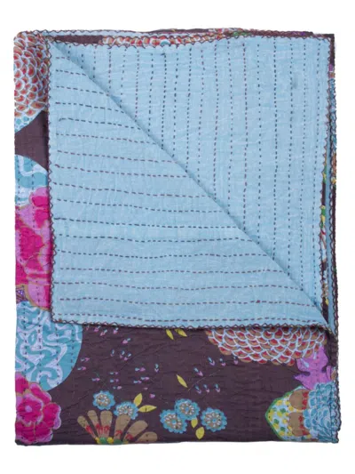 Taj Hotel Kantha Cotton Throw In Purple Multi