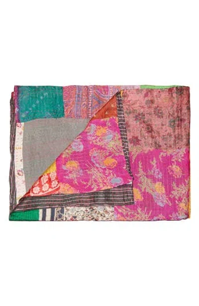Taj Hotel Kantha Silk Blend Throw Blanket In Multi 06