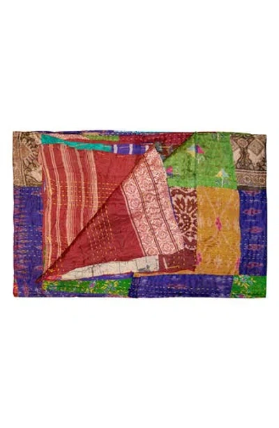 Taj Hotel Kantha Silk Blend Throw Blanket In Multi