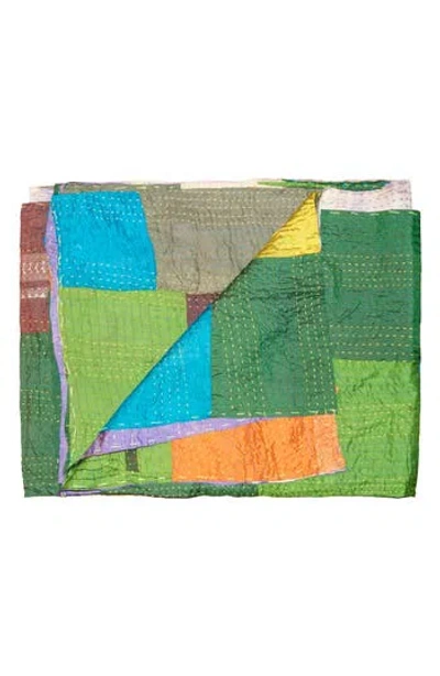 Taj Hotel Kantha Silk Blend Throw Blanket In Multi 11