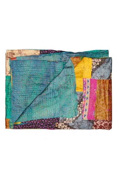 Taj Hotel Kantha Silk Blend Throw Blanket In Multi