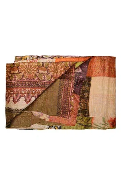 Taj Hotel Kantha Silk Blend Throw Blanket In Multi