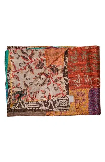 Taj Hotel Kantha Silk Blend Throw Blanket In Multi