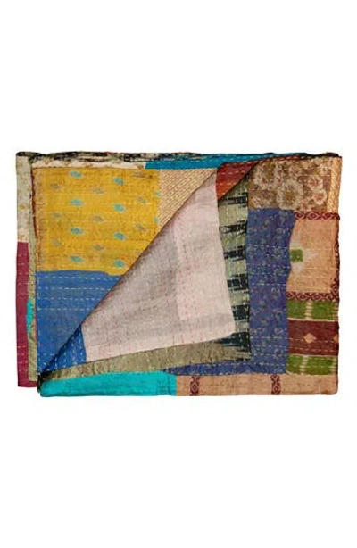 Taj Hotel Kantha Silk Blend Throw Blanket In Multi